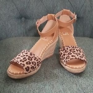 NWOT Leopard Wedges